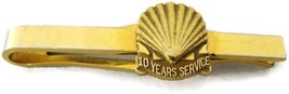 2&quot; 1961 10 Years Service Shell Oil 10K Emblem 1/20 12Kt Gold Filled Tie Bar Vtg - £132.43 GBP