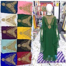 Abaya Kaftan  Party Moroccan Kids New Wedding Georgette caftan Dress Gown Long - £48.95 GBP