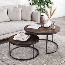 Nathan James Stella Round Modern Nesting Coffee Set of 2, Stacking Living Room - £288.79 GBP