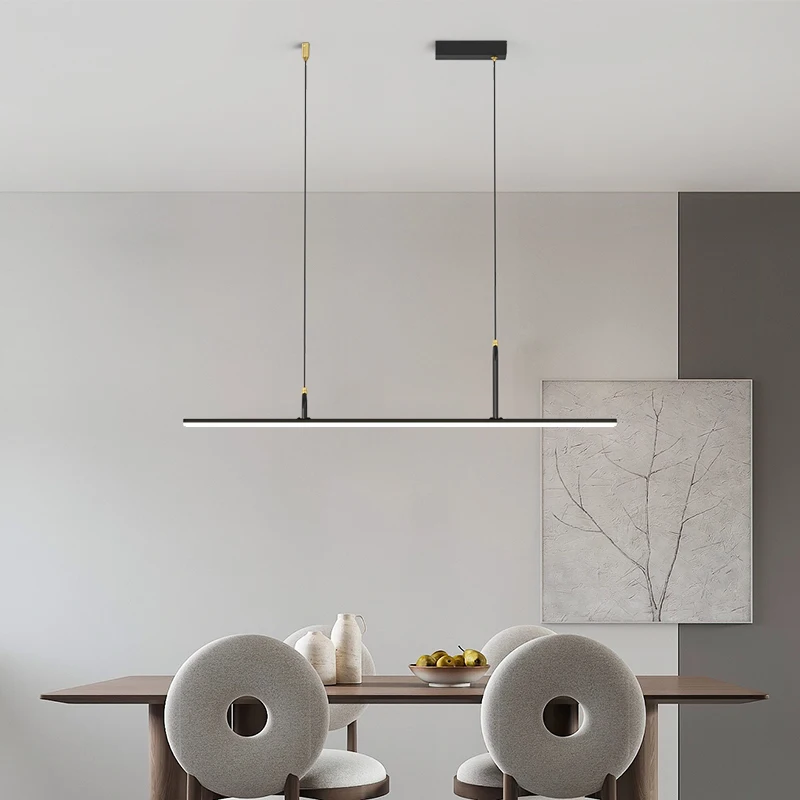 Nt lights modern minimalist living room bedroom black white long chandelier home indoor thumb200