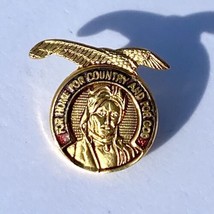 Vintage FOE Eagle Lapel Pin For Home For Country For God Gold Tone - £19.71 GBP
