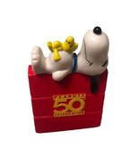 PEANUTS Snoopy plastic 50th Anniversary Doghouse Woodstock - $6.93