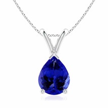 ANGARA 9x7mm Natural Tanzanite Solitaire Pendant Necklace in Silver for Women - £537.45 GBP+