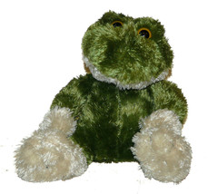 Animal Adventure Green Cream Big Feet Frog Plush 8 inch Lovey Stuffed Animal - £15.38 GBP