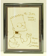 Matt Groening Ink Drawing Bart Simpson &quot;To Joel, Thanks Dude Bart &amp; Davi... - €340,32 EUR