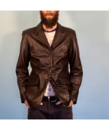 Dark Brown Genuine Lambskin Leather Jacket - Croft &amp; Barrow, Size M - £109.57 GBP