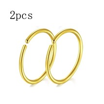 2pcs 20G Double Nose Lip Ring Single Piercing Double Hoop Single Piercing Loop S - £10.38 GBP