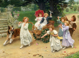 Painting Giclee Art Kids Having Fun By Arthur John Elsley Canvas - £7.09 GBP+