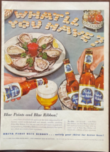 1953 Pabst Blue Ribbon Vintage Print Ad What&#39;ll You Have Beer Advertisement - £11.53 GBP