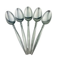 Vintage PETAL 18-8 Stainless 5 Spoons Tablespoons Flatware Made in Japan... - $34.55