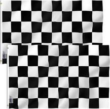 Anley Pack of 2 Fly Breeze 3x5 Ft Checkered Flag - Black and White Racin... - £8.52 GBP