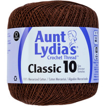 Aunt Lydia&#39;s Classic Crochet Thread Size 10-Fudge. - £11.89 GBP