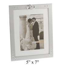 Personalised - 5&quot; x 7&quot; Juliana 2 Tone Wedding Photo Frame with Crystal &amp; Rings - - £23.00 GBP