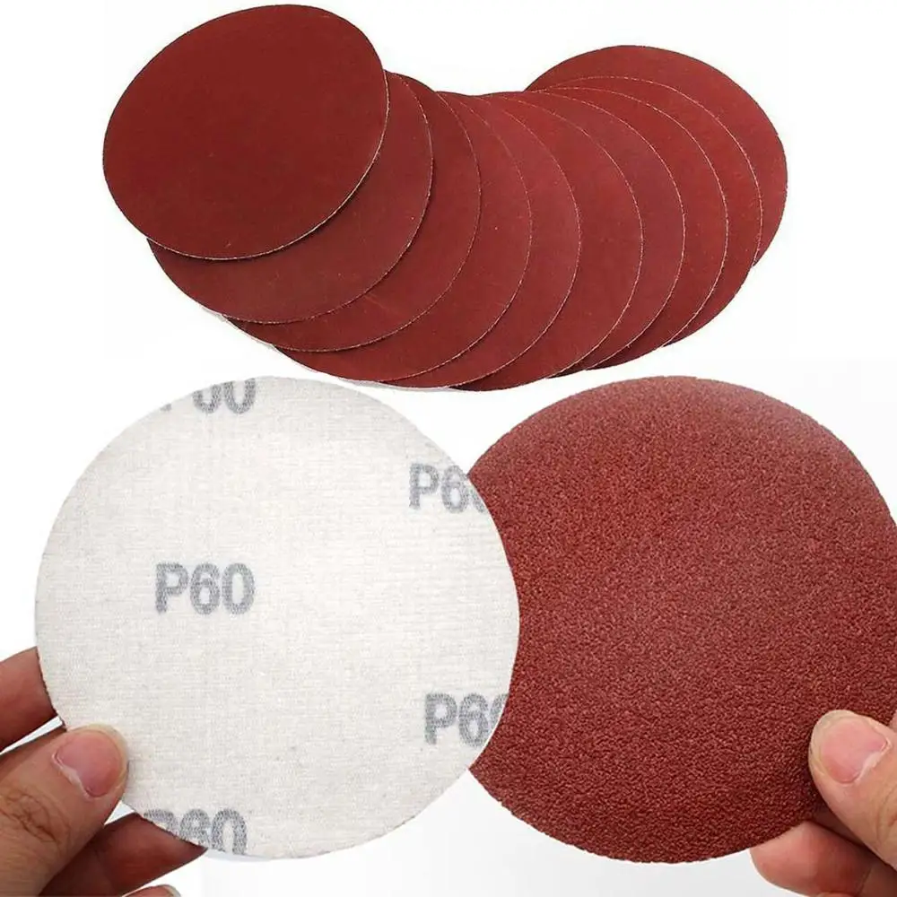 10x Red Color Sandpaper - 5Inch 125MM Sanding Discs Hook loop PSA/Adhesi... - $3,038.46 MXN