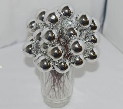 Unbranded Lot 135 Silver Holiday Ball Pick Decoration 3 Different Sizes image 3