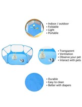 Blue Waterproof Portable Yard Fence Tent Playpen for Small Pets (a) - £102.86 GBP