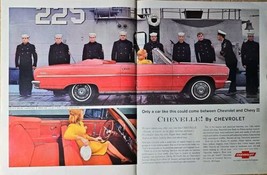 Chevelle Chevrolet Sailors Navy Ship Convertible 1964 Dual Page Vintage ... - $9.74