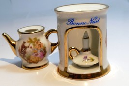 Miniature Limoges France Porcelain Tea Pot Pitcher Candle Warmer  Bonne ... - £24.93 GBP