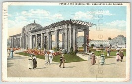 1913 Antique Postcard Of Pergola And Conservatory Washington Park Chicag... - £15.17 GBP