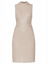 BCBGMaxAzria Faux Leather 0 Dress Pink Sheath Sleeveless Mock Neck Sheat... - $41.68