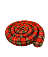 Vintage Handmade Spiral Weighted Hot Pad Trivet Red Plaid 5 inches - $19.53