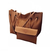 New Fashion Plain Big Black Tote Handbag Set Of 2 Women Pink Shopping Bag Lady G - £35.86 GBP