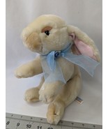 Animal Alley Tan Rabbit Plush Bunny 7 Inch 2000 Blue Flower Ribbon Stuff... - $22.95