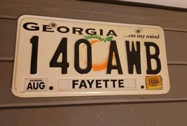 License Plate Tag Vintage Georgia …on my mind GA 2001 Rustic 140 AWB Fay... - $10.00