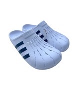 Adidas Mens 10 Adilette Clog White Black Sripe Slip On Lightweight Casua... - $576.89 MXN
