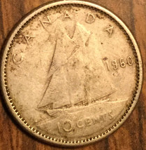 1960 Canada Silver 10 Cents Coin - £1.94 GBP