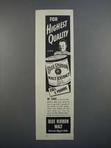 1939 Pabst Blue Ribbon Malt Extract Ad, Highest Quality - £14.73 GBP