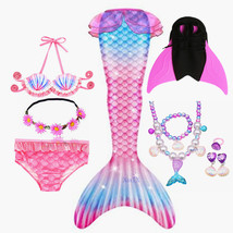 Fantasy Children Mermaid Tails Swimming Party Swimsuit Beach Bikini Costume - £29.56 GBP