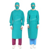 Reusable Cotton Surgeons Gown Set with Face Mask and Cap (Green) best qu... - $46.52