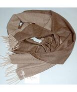 Sferra Ultrasoft Cashmere Brown Scarf Double Sided with Fringe 13x80" Ne... - $390.65
