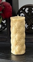 Handmade 100% Pure Beeswax Pillar Candle RHOMB  100% Cotton Wick - £14.18 GBP