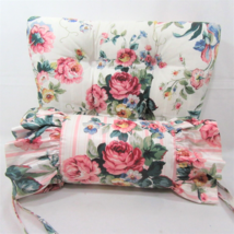 Waverly Belinda Floral Stripe Custom Seat Cushion with Ruffled Bolster P... - £50.57 GBP