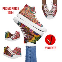 SNEAKERS HIGH-TOP WOMEN BY VINCENTE, MODEL LILITH SIA FEAT MARITTELLA&#39;S ART - £110.42 GBP