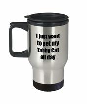 Tabby Cat Travel Mug Lover Mom Dad Insulated Lid Funny Gift Car Coffee Tea 14oz  - £18.17 GBP