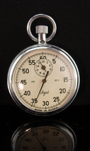 Vintage Agat Pocketwatch - SSR Soviet stop watch - silver steampunk - Coach gift - £114.02 GBP