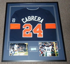 Miguel Cabrera Signed Framed 33x36 Jersey &amp; Photo Display UDA Tigers - £394.44 GBP
