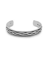 Men's Oxidized Sterling Silver Braided Cuff Bracelet - $210.99