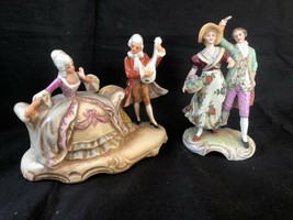 set of 2 Antique german porcelain figurine . Marked bottom - £77.27 GBP