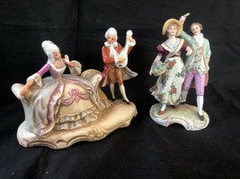 set of 2 Antique german porcelain figurine . Marked bottom - £77.47 GBP