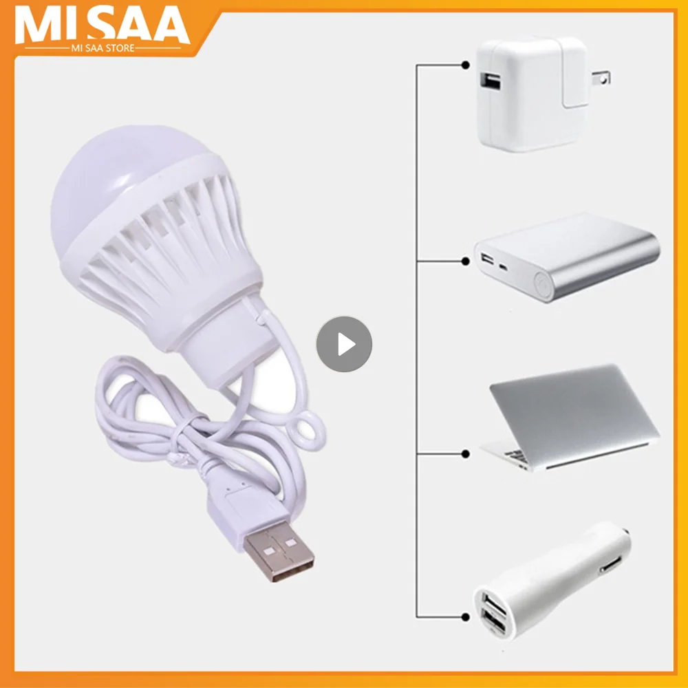 USB LED Light Bulb Portable Camping Light Mini Power Book Light Read Study Table - £5.00 GBP+