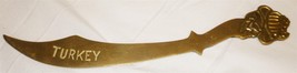 VINTAGE TRAVEL MEMORABILIA TURKEY SOLID BRASS DAGGER KNIFE LETTER OPENER - $380.72 MXN