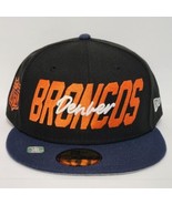 New Era 59Fifty NFL Denver Broncos On Field Hat Size 7 5/8 Fitted Cap Bl... - £27.25 GBP