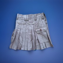 Damn Near Kilt ‘EM Men&#39;s Tan/Khaki Cargo Utility Kilt Goth Heavy Cotton ... - $38.47