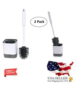 2 Pack Wall-Mounted &amp; Freestanding Silicone Toilet Brush Self-Adhesive H... - $36.60 CAD