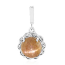 Jewelry of Venus fire  Pendant of Goddess Aphrodite Sunstone cat&#39;s eye silver pe - £556.35 GBP