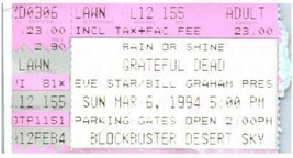 Vintage Grateful Dead Ticket Stub March 6 1994 Phœnix Arizona - £40.15 GBP